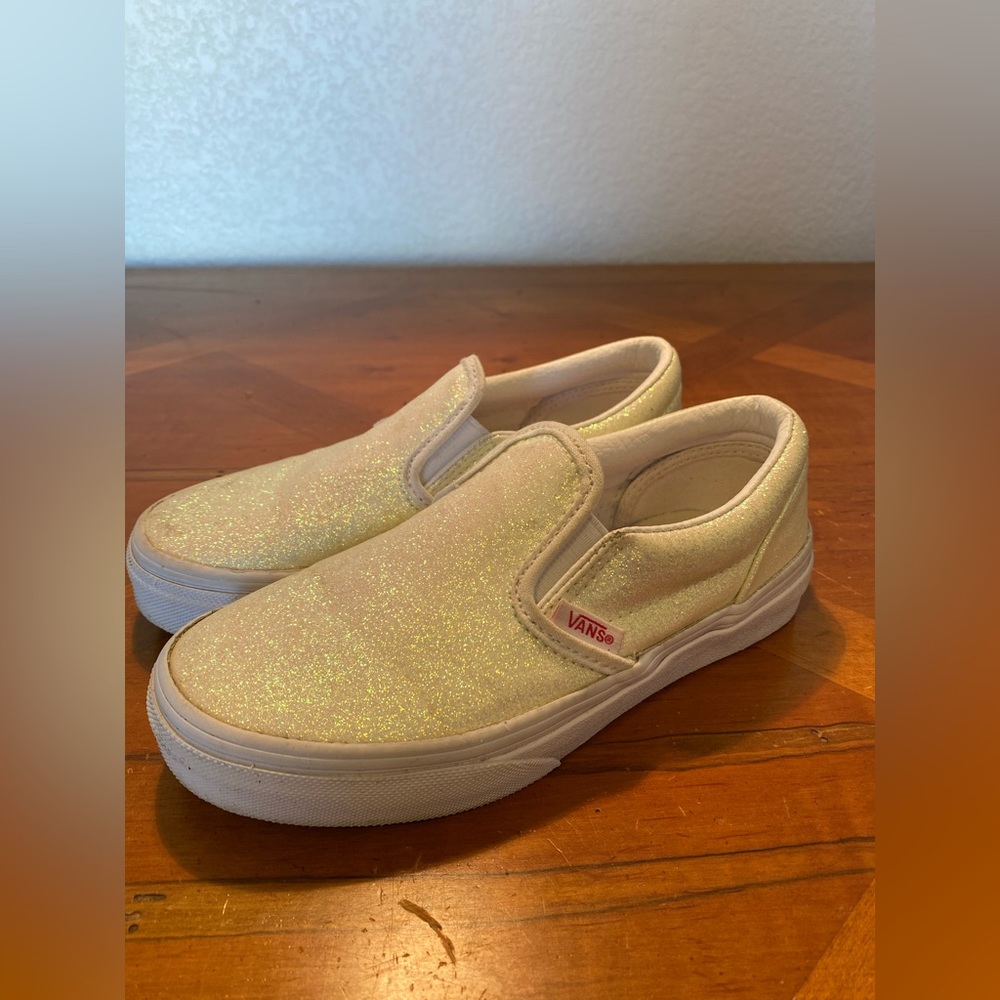 Vans glitter slip ons